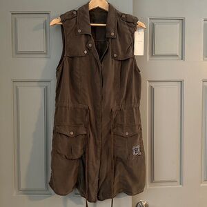 Brown Sleeveless Utility Dress